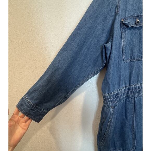 J. Crew Cinched Waist Denim Jumpsuit Women’s Plus Size 22 Denim Style# BF739 - Picture 6 of 7